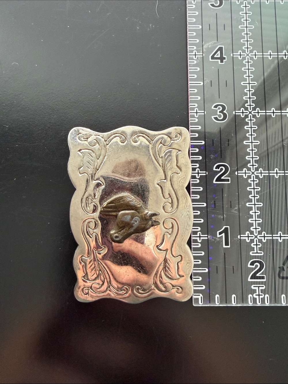 Silver-Tone Belt Buckle with Horse Head Accent
